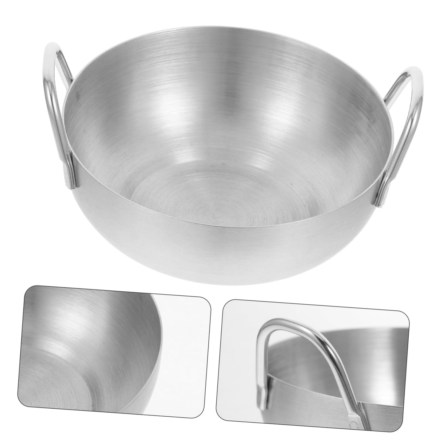 MUCKLILY 304 Stainless Steel Dipping Sauce Dish Handle Small Round Sauce Bowl for Condiments Flavor Dish for Home Kitchen and Restaurant Use Single Unit