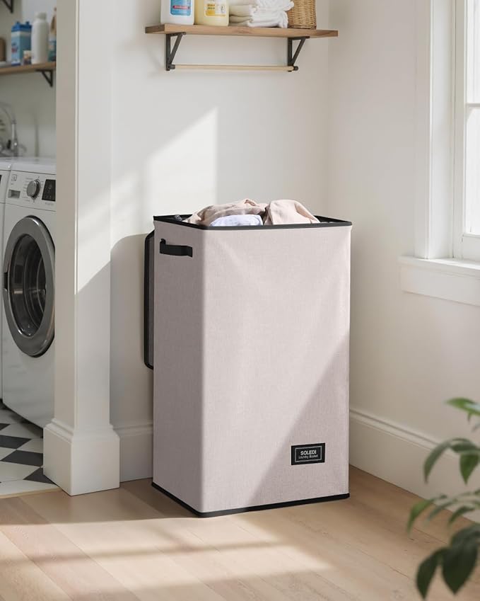 SOLEDI Laundry Hamper with Lid 90L Large & Tall Collapsible Laundry Basket