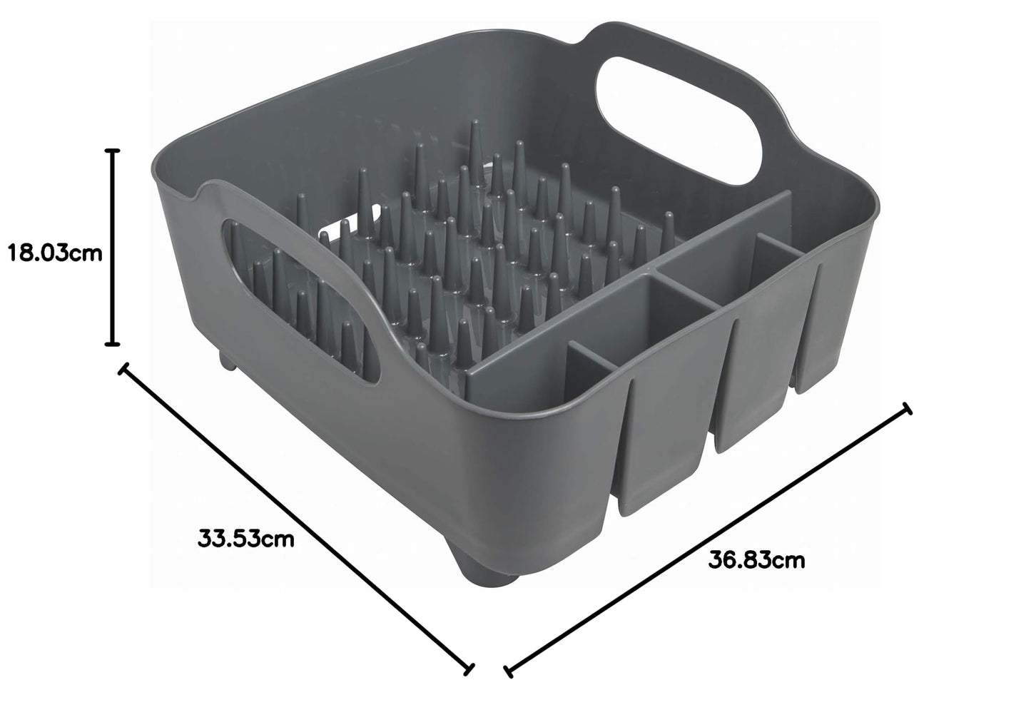 Umbra Tub Dish Drying Rack – Lightweight Self-Draining Dish Rack for Kitchen Sink and Counter at Home, RV or Motorhome, Charcoal Kitchen, 36.067999999999998 x 33.655000000000001 x 18.288 cm