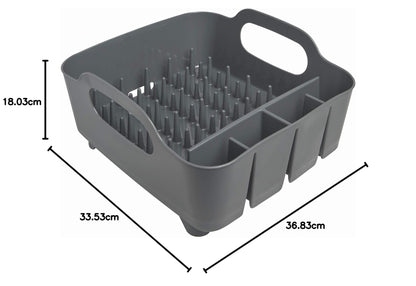 Umbra Tub Dish Drying Rack – Lightweight Self-Draining Dish Rack for Kitchen Sink and Counter at Home, RV or Motorhome, Charcoal Kitchen, 36.067999999999998 x 33.655000000000001 x 18.288 cm