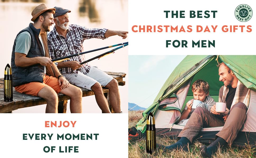 17oz Cool Tumbler Stainless Steel Gifts for Men Him Husband Dad - Unique Shaped Man Coffee Mug - Fishing Hunting Camping Christmas Birthday Gifts for Men - Stocking Stuffers White Elephant Gifts 2025