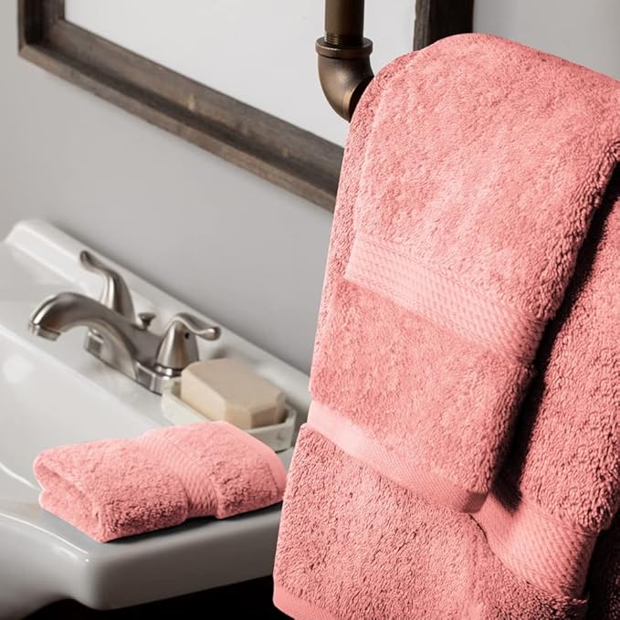 SUPERIOR Egyptian Cotton Pile 3 Piece Towel Set, Includes 1 Bath, 1 Hand