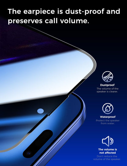 MAGIC JOHN 2 Pack for iPhone 16 Pro Max 6.9 inch Privacy Tempered Glass Screen Protector, Bubble Free, Easy Installation, Auto Dust-Elimination