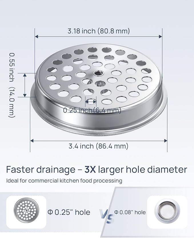 Commercial-Grade Sink Drain Strainer