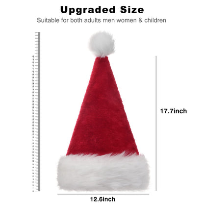 B-Land Unisex-Adult's Santa Hat, Christmas Hats for Adults Women Men Extra Thicken Xmas Holiday Hat with Comfort Liner Red 1 PC