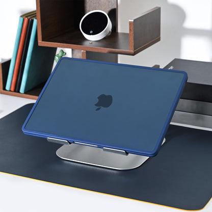 BlueSwan TPU Frame Case Compatible for MacBook Air 13 inch M4 M3 M2 2025 2024 2022 (A3240 A3113 A2681) Anti-rupture Anti-fingerprint Matte Hard Shell Cover Mac 13,6" - (Blue Edge) Frosted Midnight