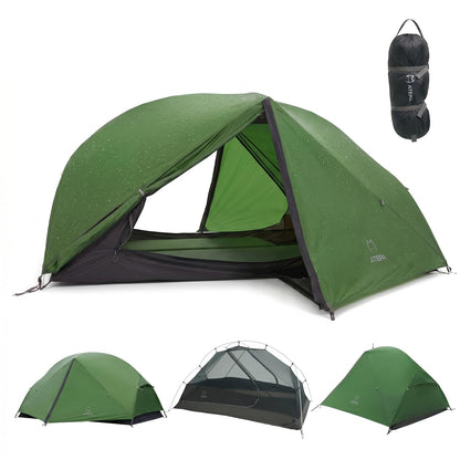 ATEPA Voyage 1 Person Backpacking Tent, Ultralight 20D SilNylon 4 Season Tent, 4000mm Waterproof Freestanding Camping Tent with Dual Doors & Expandable Vestibule for Hiking Bikepacking Mountaineering
