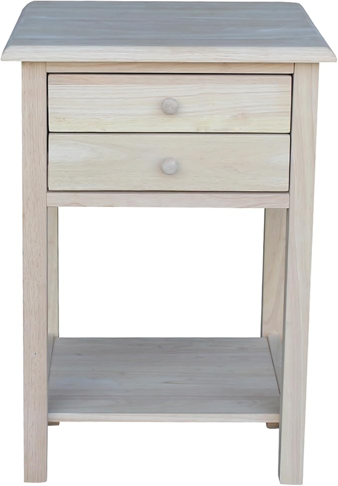 International Concepts, 25.6"H Rectangular Lamp/ End/ Side Table, 2 Drawers