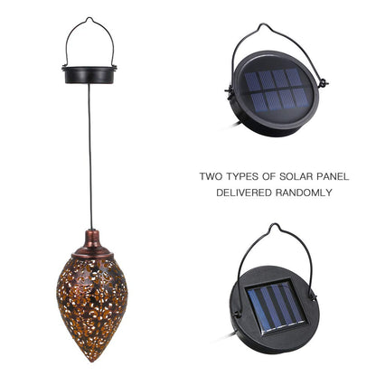 Solar Lantern Light Outdoor Hanging Garden Lights Metal Lamp Outdoor Decorations for Patio Yard,Porch,Lawn,Courtyard,Art Garden Accessories