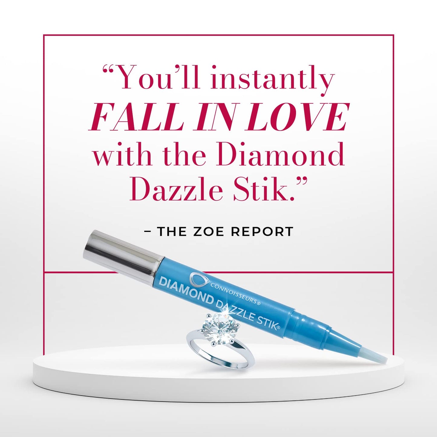 Connoisseurs Jewellery Cleaner Diamond Dazzle Stik | Cleaner for Jewellery Sparkle & Shine | Brush Tip & Compact for Diamonds & Precious Stones (Diamond Dazzle Stik)