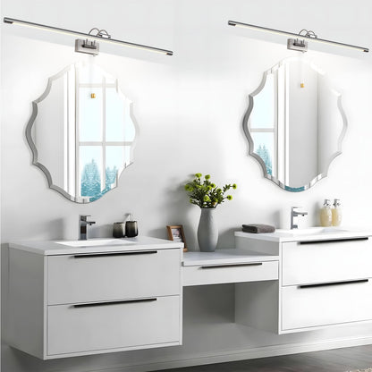 MantoLite 60CM LED Bathroom Wall Lights with Pull Cord Swivel Lamp Head Long Silver Wall Lights for Pictures,Frames&Art Painting IP44 Over Mirror Lamp for Shaving 12W