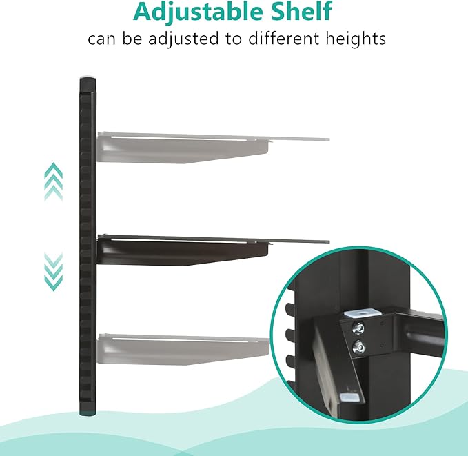 WALI Floating TV Shelf, 1 Tier Glass Projector Shelf