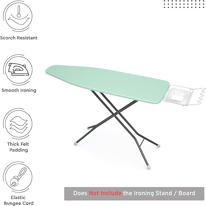 Encasa XO Ironing Board Cover and Pad 54"x15" - 4mm Felt Large Iron Board Cover