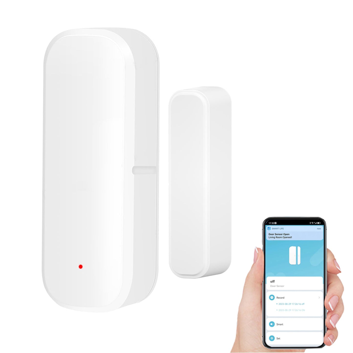 Smart WiFi Door Sensor: Wireless Window Sensor with App Notification Alert, Tuya Door Open Contact Sensor for Home Security, No Hub Required, Compatible with Alexa Google Assistant