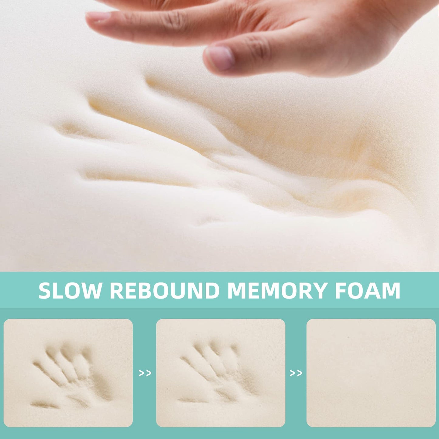 NOFFA Memory Foam Pillow, Cervical Orthopedic Pillows for Neck Support, Deep Sleep Pillow Queen Size 60 x 38 cm