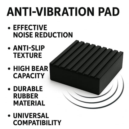 4 Pack Heavy-Duty Anti-Vibration Pads – Solid Rubber 4"x4"x1" | Noise Dampening, Slip-Resistant Pads for Air Compressor, Generator, Washer, Dryer, HVAC Equipment