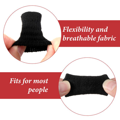 Ouligay 20 PCS Finger Sleeves Black Sport Finger Brace Protector Compression Sleeve Breathable Elastic Thumb Sleeves Thumb Splint Brace Support for Basketball, Golf Sports Aid Support