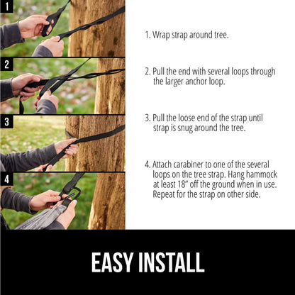GORILLA GRIP Durable Portable Camping Hammock, Holds 500lbs with Heavy Duty Tree Straps, Comfortable Travel Swing, Camp Hammocks, Easy to Use and Install, Outdoor Essentials, Blue, 10x6.5 FT