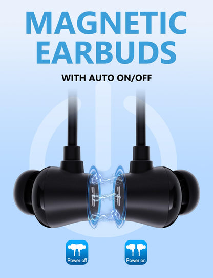 Active Noise Cancelling Headphones, Wireless In Ear Neckband Bluetooth Headphones with 3 AI Mics ENC, 60Hrs Playtime, V5.3 Magnetic Earbuds, Multipoint Connection Earphones for Work/Travel/Home/Office
