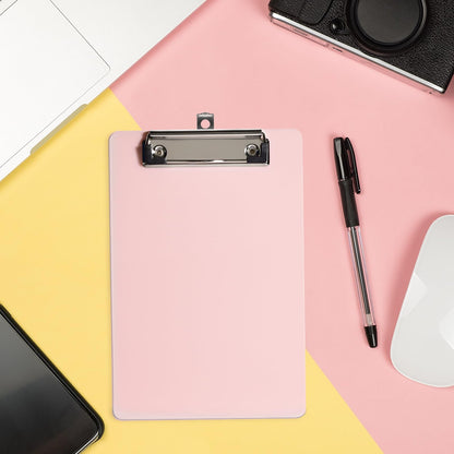 Red Marble Small Plastic A5 Clipboard - Standard Size Memo Clip for Classroom, Office, Women - Low Profile Mini Clipboard 6" x 9"