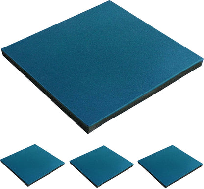 MYOYAY 1" Thick Interlocking Tiles 4 Pack 20" x 20” Rubber Flooring Mats Non-Slip Heavy-Duty Mats for Playground, Indoor and Outdoor Gym Floor, Sport Floor, Backyard Play Area