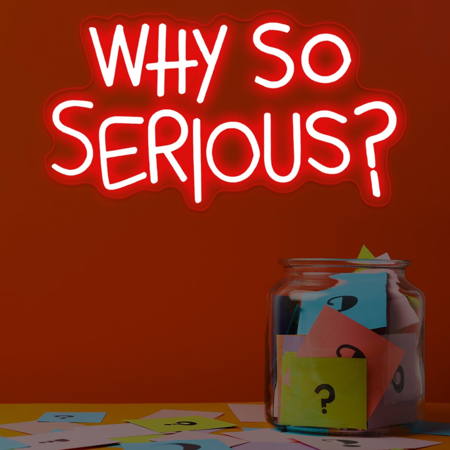 Vibrant "Why So Serious?" Joker Neon Sign - USB Powered, Wall-Mounted, Energy-Efficient LED Light for Bedroom, Living Room, Man Cave, Bar, Game Room, and Club Decor, Living Room Birthday Party