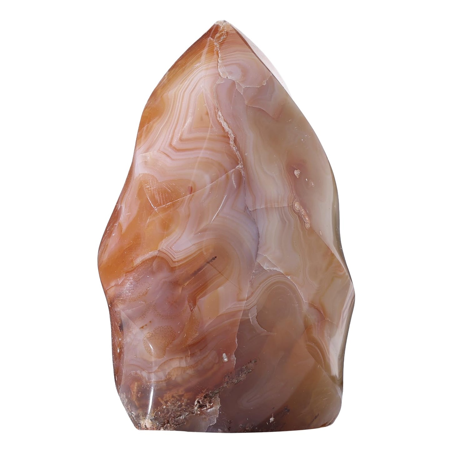 SUNYIK Natural Carnelian Flame Shaped Tower, Reiki Healing Crystal Obelisk Torch Collectible Rock for Positive Energy Home Office Decoration, 300-400g