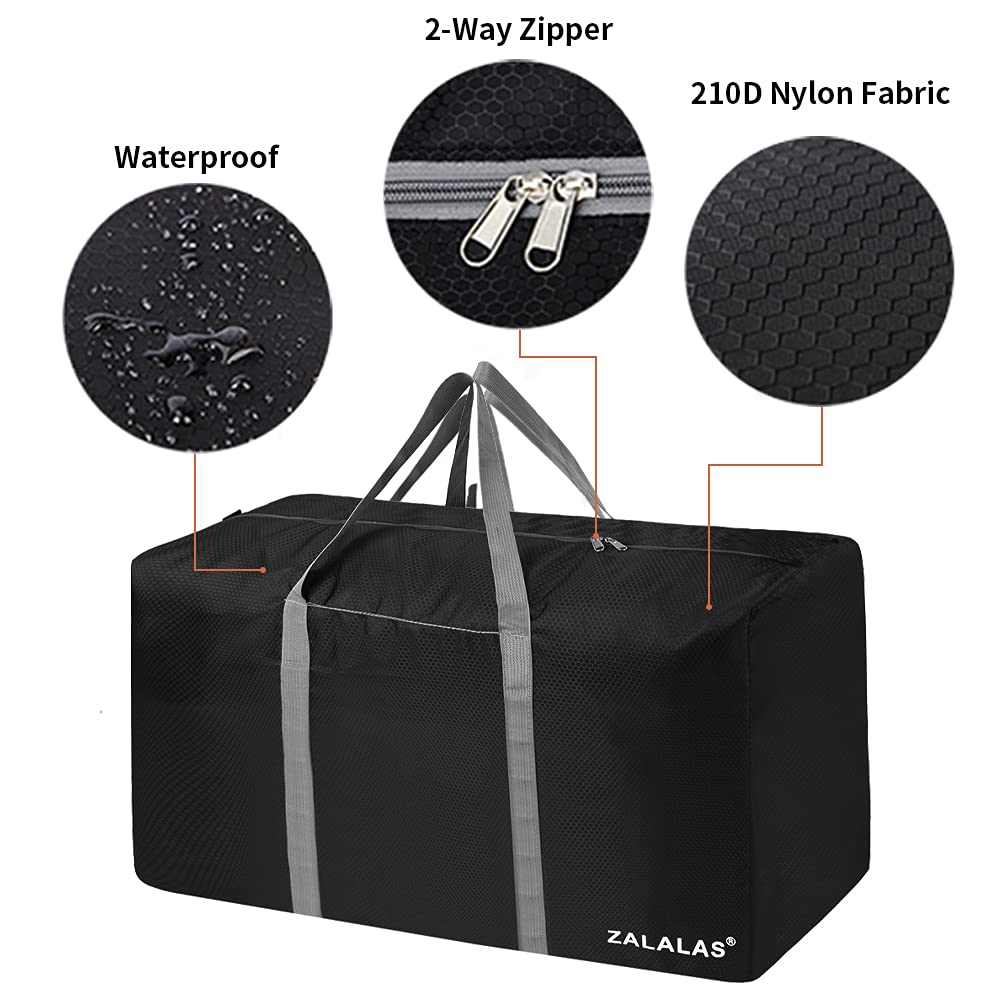 ZALALAS Travel Duffle Bag,96L Extra Large Duffel Bag Lightweight,Waterproof Duffel Bag for Men Women,Black, Black, Black 96L, Water Resistant