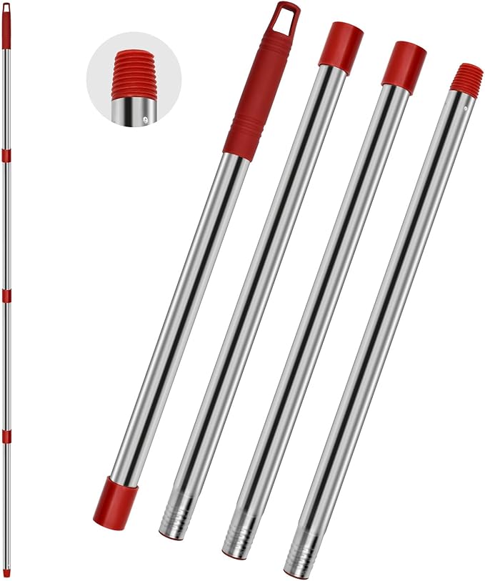 4 Section Stainless Spin Mop Replacement Handle