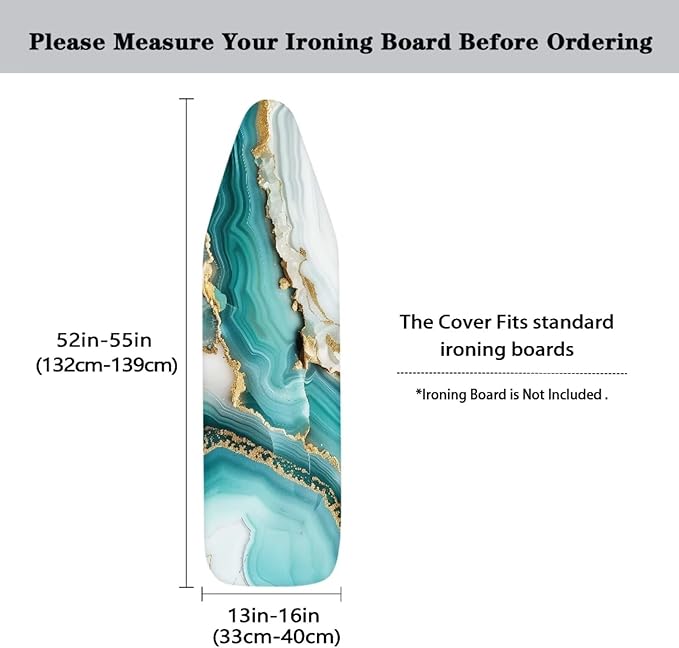 Green Marble Ironing Board Cover, Soft Ironing Board Pad Cover Protector