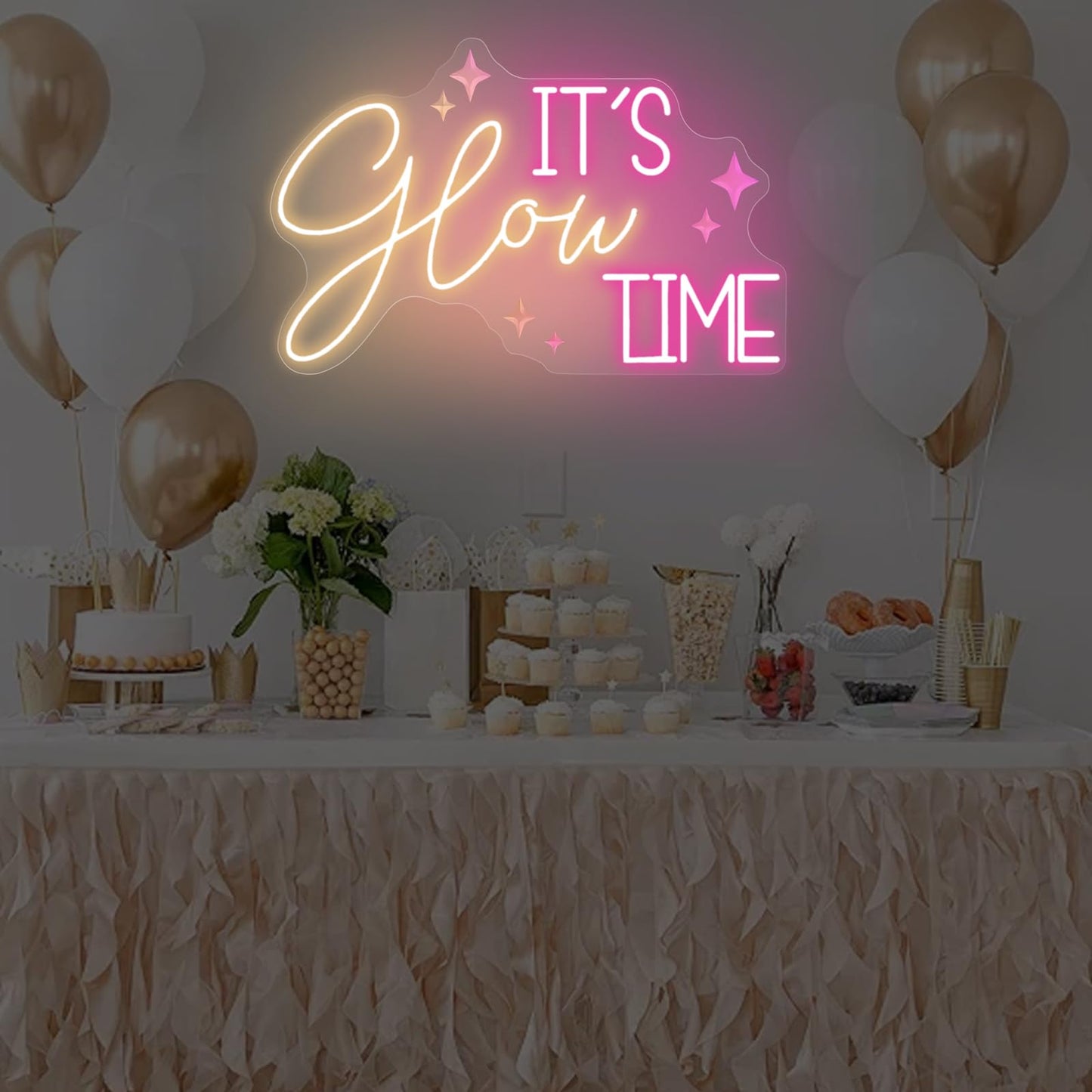 It's Glow Time Neon Sign For Wall Art Decor, Botox Neon Light, Aesthetic Cowgirls Wall Decor, Beauty Salon, Hair Salon Nails Wax Lash Beauty Decoration Wall Neon Sign Aesthetic, Celebrate Party