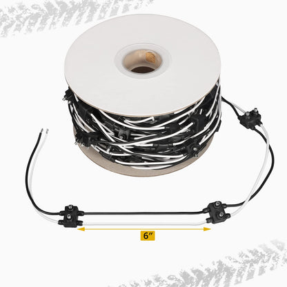 Partsam 20Pcs 2" Inch Round Trailer Led Side Marker + 1Pcs 2 Prong Continuous Wire Harness Roll