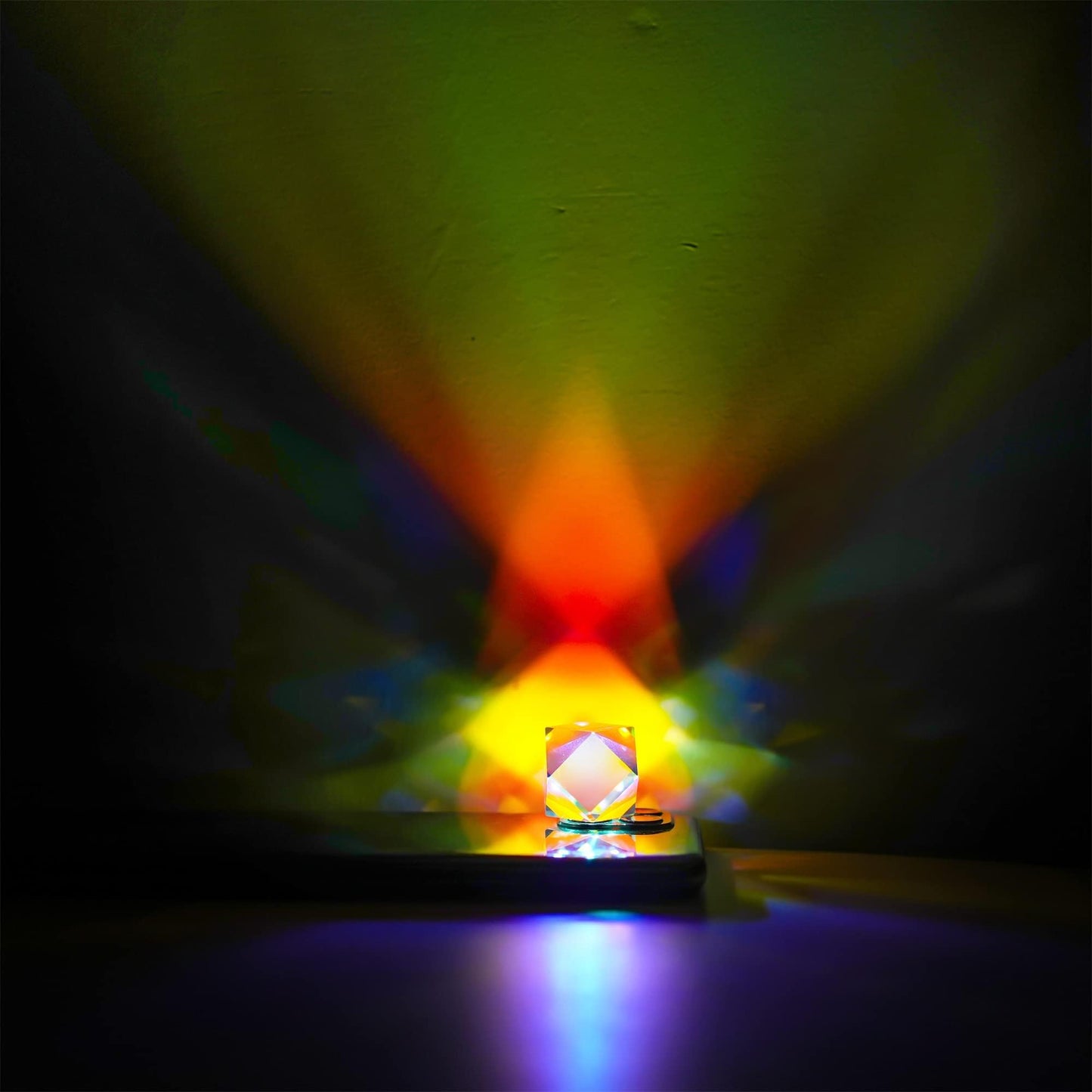HDCRYSTALGIFTS 1.1inch Color Crystal Faceted Optical Prism Beam Splitter Light Refracting Photography Science Glass Prisms
