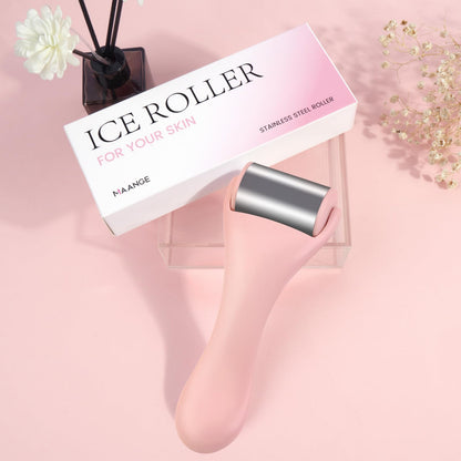Ice Roller for Face and Eye 2 Pcs,Face Roller Skin Care for Puffiness,Migraine,Pain Relief,Eye Roller For Puffy Eyes Dark Circles,Stainless Steel Facial Roller (Pink)