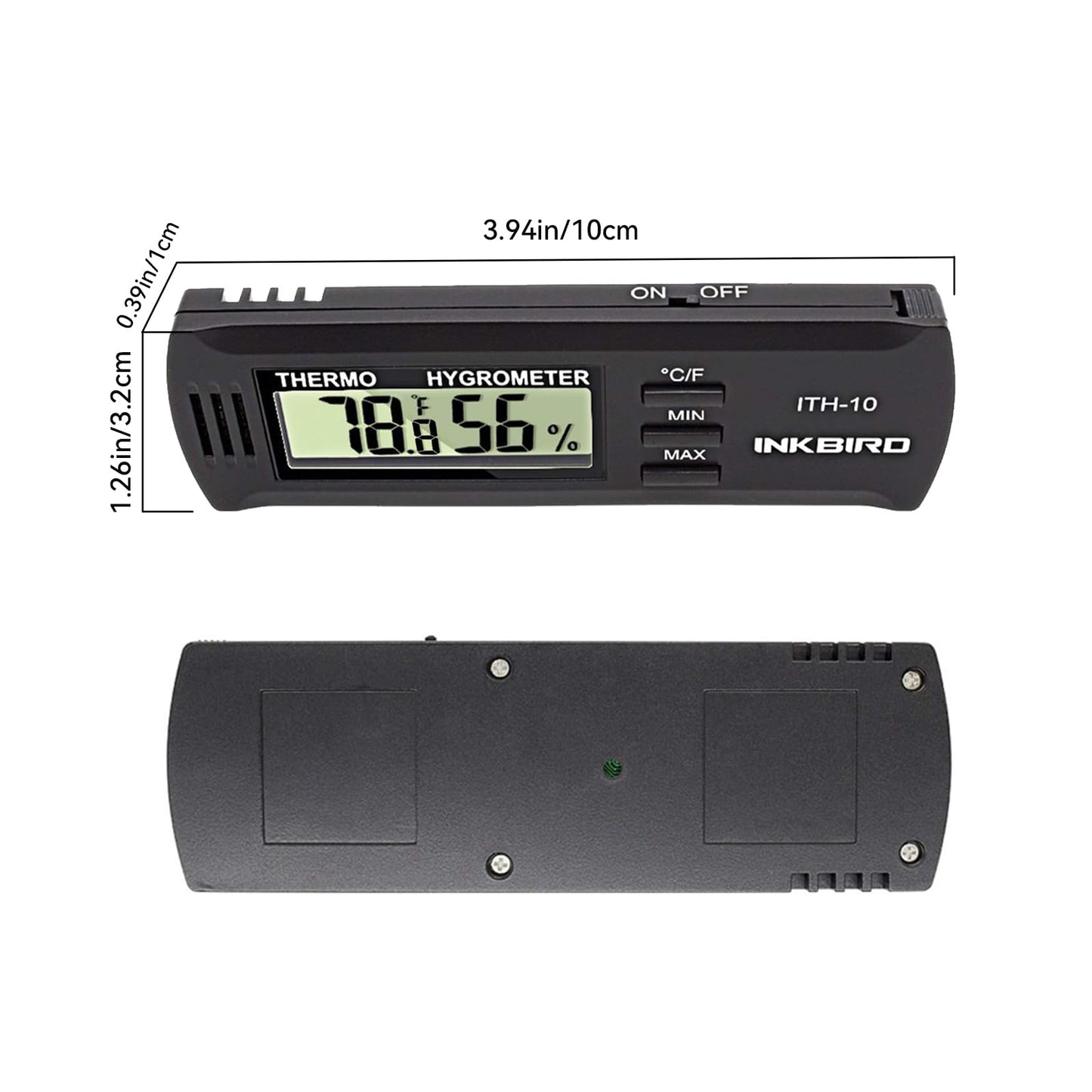Inkbird ITH-10 Digital Thermometer and Hygrometer Temperature Humidity Monitor Humidor Guitar Ukulele Mason Jar.