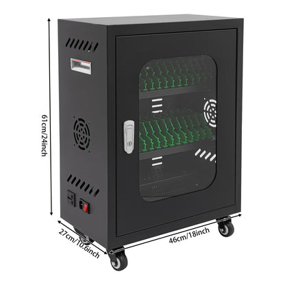 Lumicasaler 30 Slots Mobile Phone Charging Cart, Rechargeable Cell Phone Charging Station with Combination Lock, 300W Charging Cabinet, for Phones/Mini Tablets, School and Enterprise (Black)