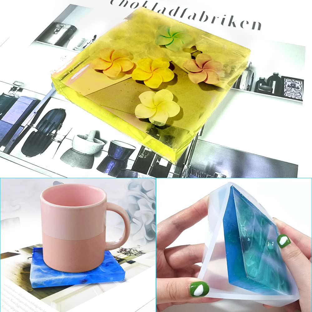 11 Pcs Resin Molds, FineGood Square Silicone Molds for Epoxy Resin Ball Epoxy Resin Molds DIY Cube Box Resin Casting Molds for Jewelry Soap Dried Flower Specimen