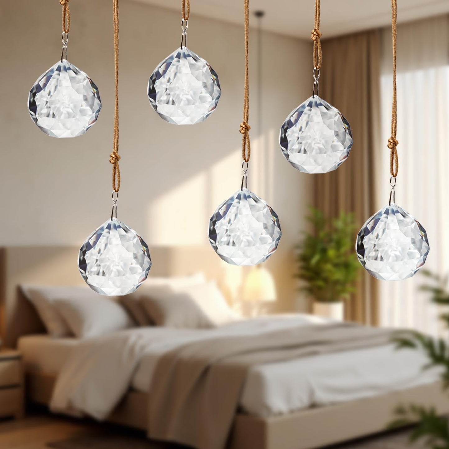 LOULIQIGIFT 40mm Crystal Ball Sun Catcher Prisms for Tree (6pcs)
