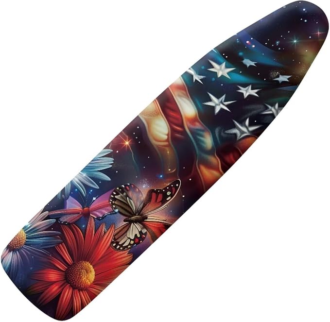 Butterfly 15x54 Ironing Board Cover USA Flag Elastic Edge Applicable Standard
