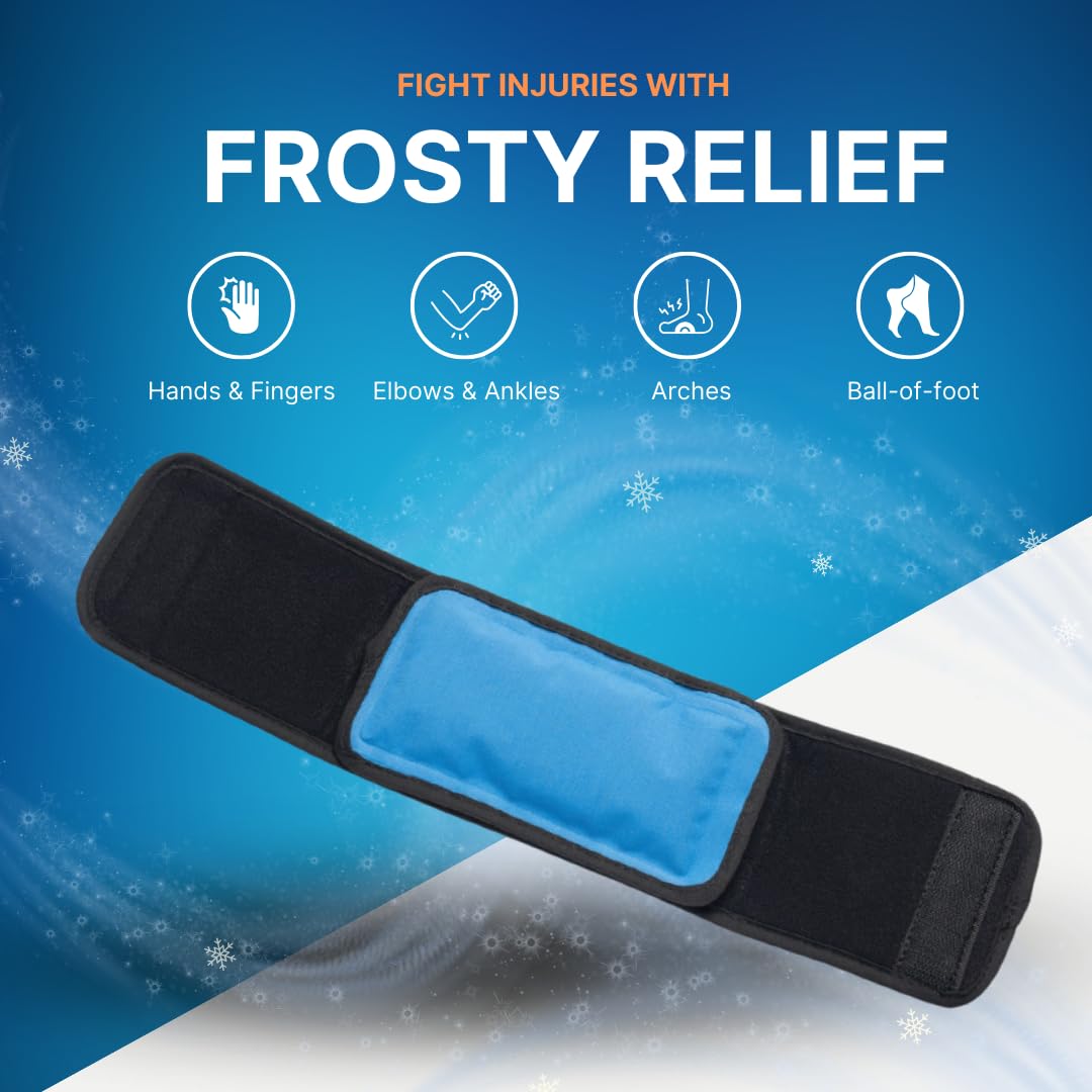 NatraCure Cold Therapy Wrap w/ 20" Strap - 2 Pack (Small Reusable Gel Ice Pack Compress for Injuries and Pain Relief, Hand, Arch of Foot, Wrist, Elbow, Arthritis, Neuropathy) - 715-20 CAT2PK