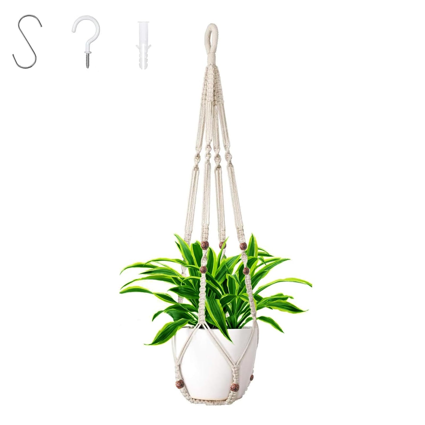 43 Inch Macrame Plant Hanger Large,Heavy Duty Indoor Hanging Plant Holder for Plants Pots Hangers for Live Plants,Outdoor Garden Home and Boho Wall Home Ceiling Decor,2 Set(Planter Pot Not Included)