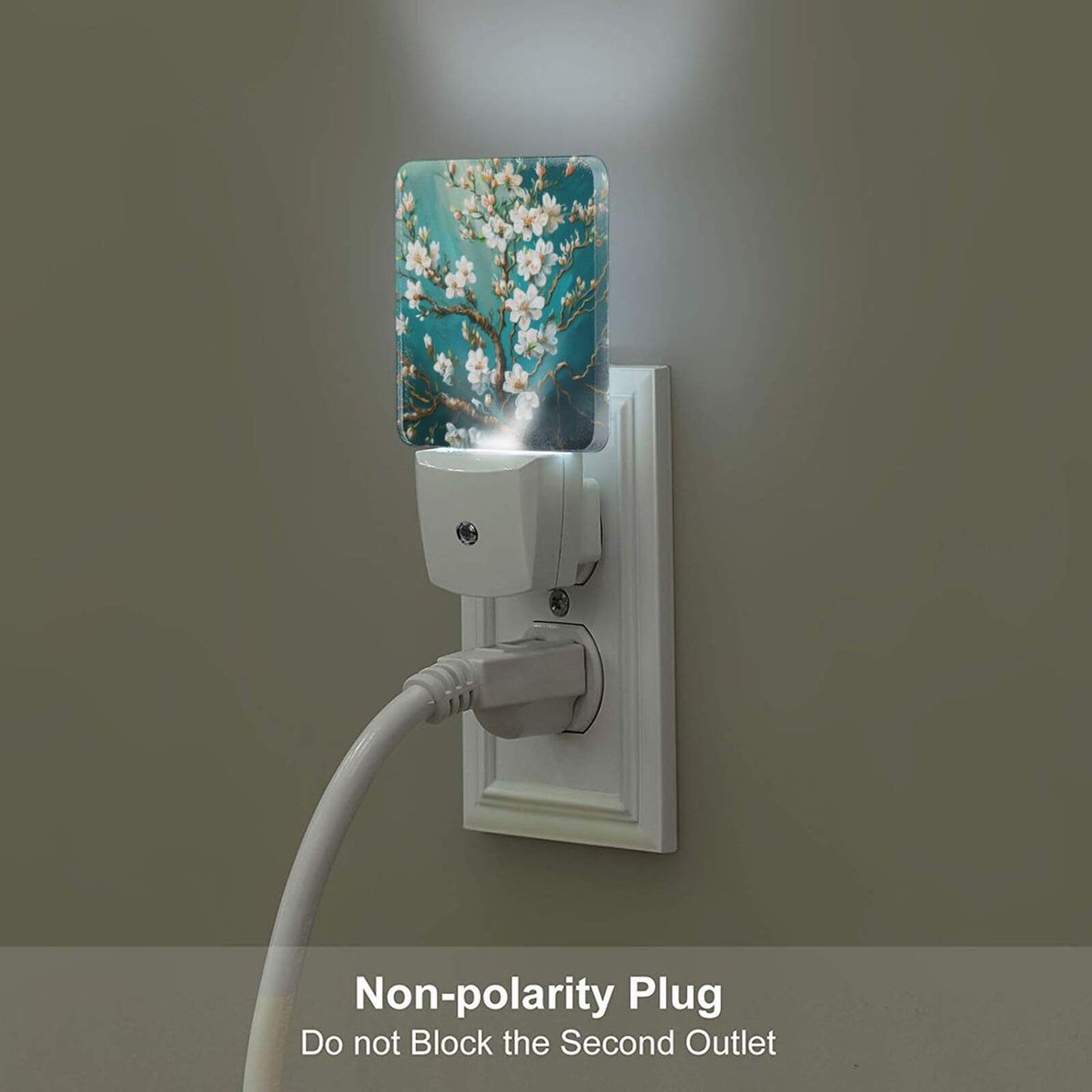 FSHVQKD Blossoming Almond Tree Night Light,Plug-in Nightlights Auto Sensor Night Lamp Dusk to Dawn Lamp Home Decor for Nursery Children Girls Boys