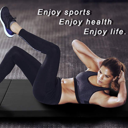Gymnastics Tumbling Mats Portable Gymnastics Mat 4 Folding Tumbling Mat 4'x8'x2"Thick Yoga Mat Exercise Mat with Carrying Handles for home Workout outdoor Yoga Gymnastic