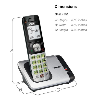 VTech CS6719-2 2-Handset Cordless Phone with Caller ID/Call Waiting, Handset Intercom & Backlit Display/Keypad, Silver