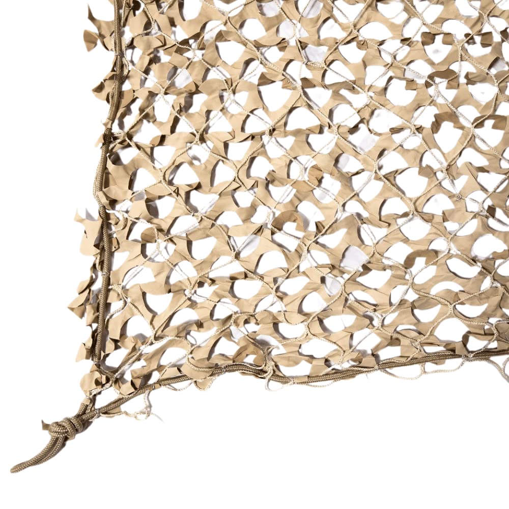 CamoSystems Premium Series Camouflage Military Spec Net with Mesh Netting Attached, Large, 9'10" x 19'8", Desert - Light Tan/Tan