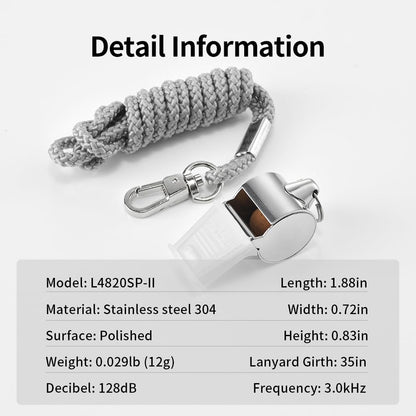 HUTOU Whistle 2 Packs Stainless Steel Coach Sports Whistle with Lanyard, Loud Crisp Sound Whistle Ideal for Coaches, Referees, and Official