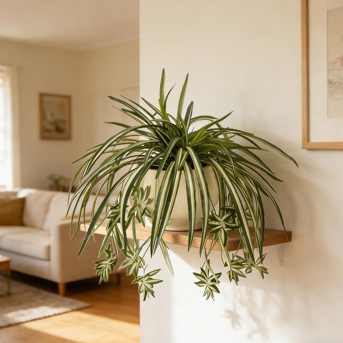 Sousi 3pcs Artificial Spider Plant Silk Faux Chlorophytum Comosum Fake Spider Hanging Plant Decor for Outdoor Indoor Home Garden Office Decoreation (23.62'')(Pot Not Included)