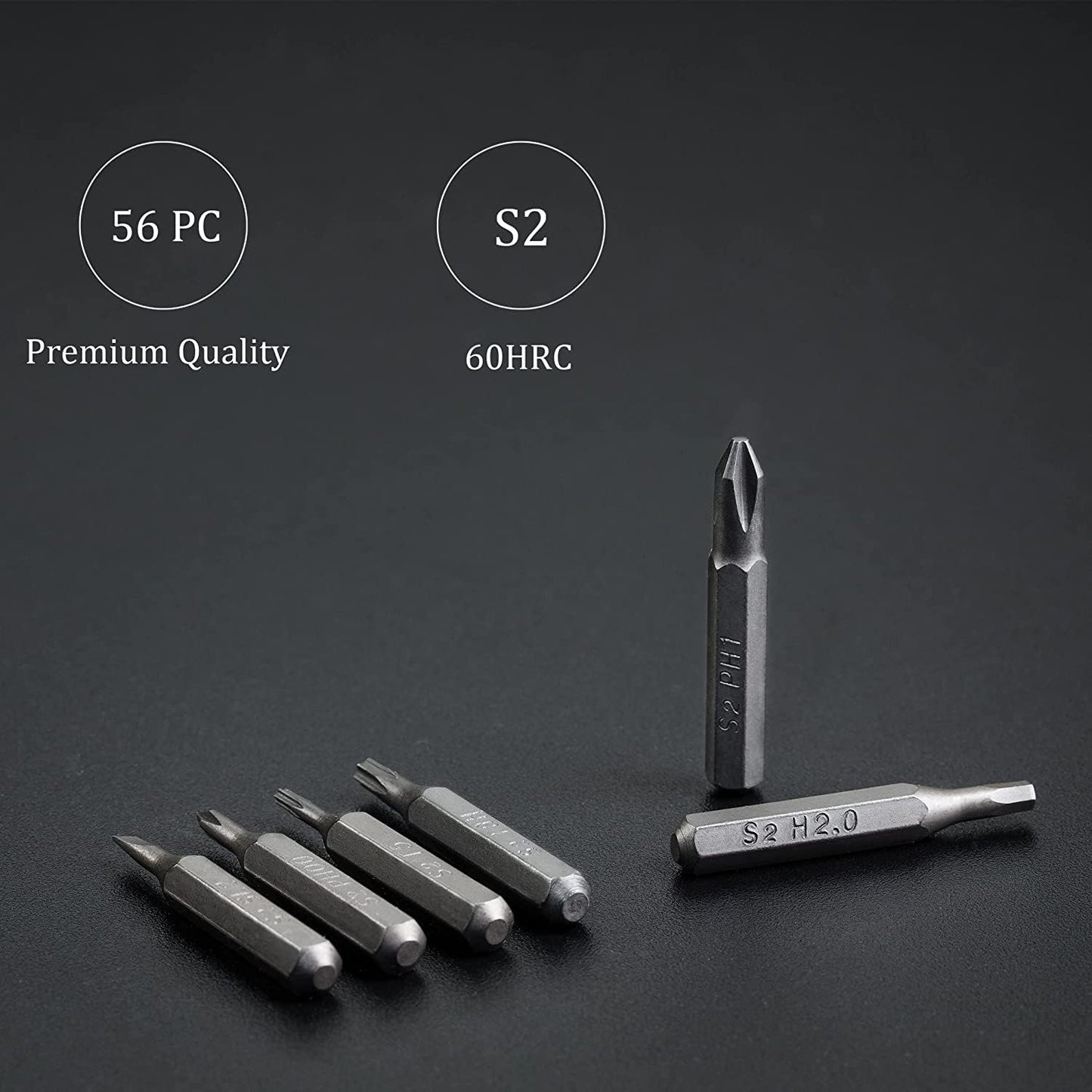 EZARC 57 in 1 Precision Screwdriver Set, Aluminum Handle S2 Tool Steel Driver Bit, Portable Tool Kit for Mobile Phone, Electronics, Household DIY Repair