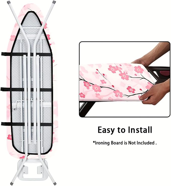 Nuxovilar Pink Cherry Blossom Pattern Ironing Board Cover, 15 * 54inch