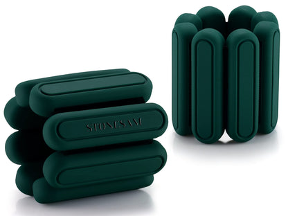 STONESAM Wrist & Ankle Weight-Set of 2 (1lb), Wearable Wrist Bracelets for Yoga, Dance, Barre, Pilates, Exercises, Cardio, Aerobics, Walking (Blackish green)